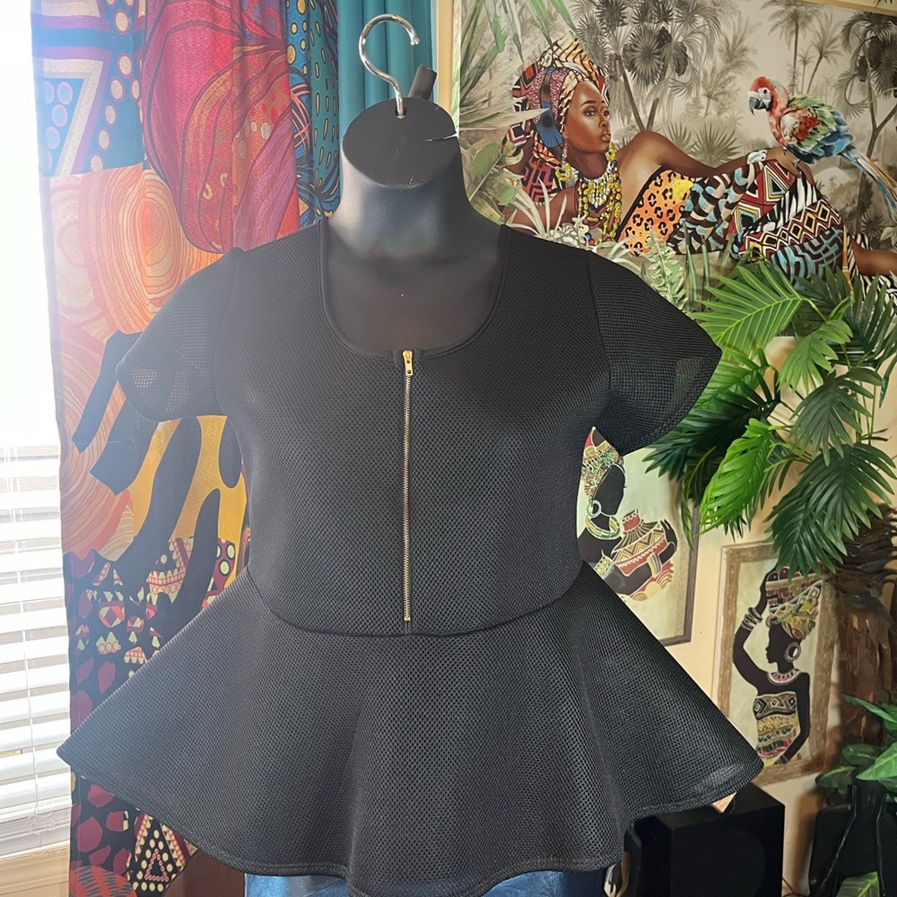 Black Peplum top